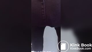 Asian amateur pooping her jeans