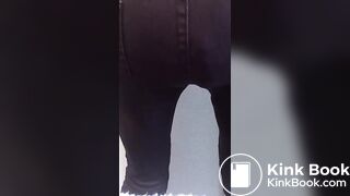 Asian amateur pooping her jeans