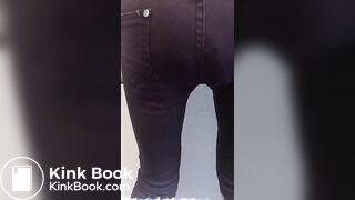 Asian amateur pooping her jeans