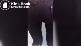 Asian amateur pooping her jeans