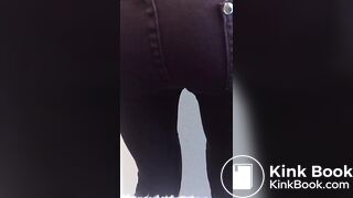 Asian amateur pooping her jeans