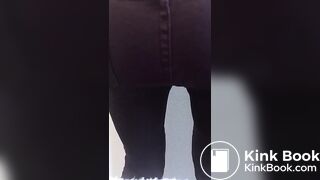 Asian amateur pooping her jeans