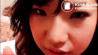 Cute Japanese girl jerks off guy after shitting