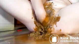 Stuffed her pussy with poop