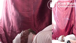 Slave eats shit from 3 different girls