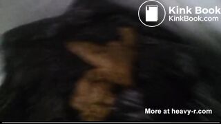 Ebony bbw shits n pisses in a plastic bag
