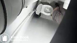 Overhead toilet voyeur