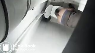 Overhead toilet voyeur