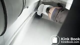 Overhead toilet voyeur