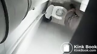Overhead toilet voyeur
