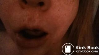 Girl chews on her own shit