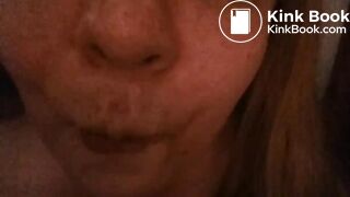 Girl chews on her own shit