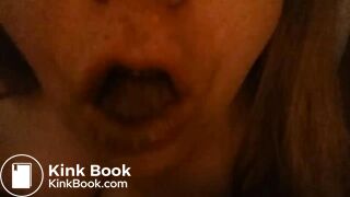 Girl chews on her own shit