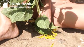 Milf shitting in nature