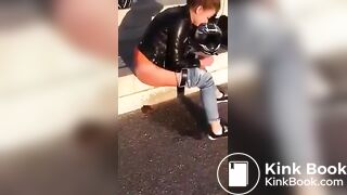 German girl pooping