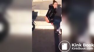 German girl pooping