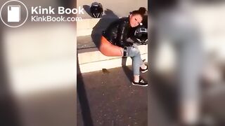 German girl pooping