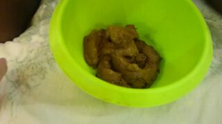 hot girl smears shit on body and hair