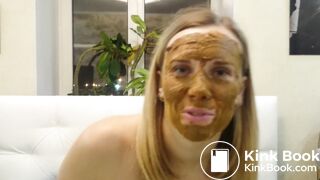 hot girl smears shit on body and hair