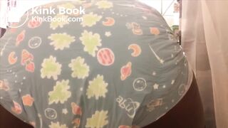 Black girl makes loud mess in her diaper