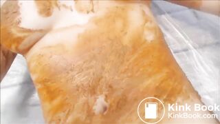 adorable and sexy naked girl shitting and peeing