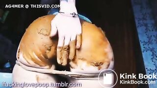 Smearing poop on her amazing body