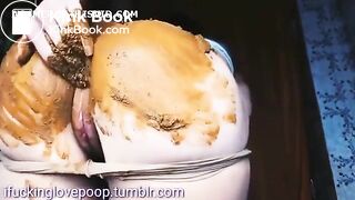 Smearing poop on her amazing body