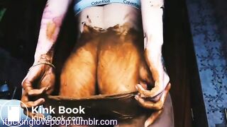 Sexy playing in poop