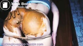 Sexy playing in poop