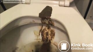 Messy diarrhea in dirty toilet