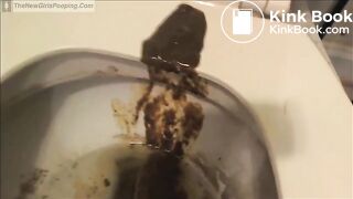 Messy diarrhea in dirty toilet