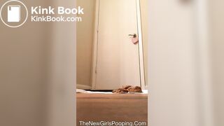 Same Ebony Chic Squatting and Pooping In Her Hallway