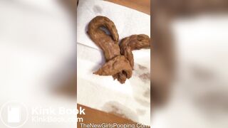 Same Ebony Chic Squatting and Pooping In Her Hallway