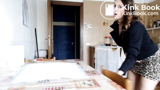 German lady shits on table