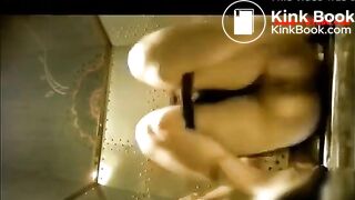 Drunken woman pooping