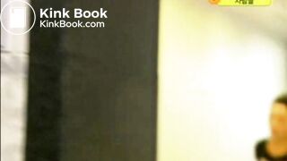 korean girl is holding up diarrhea in test stie