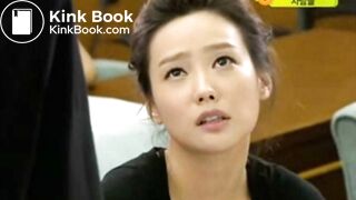 korean girl is holding up diarrhea in test stie