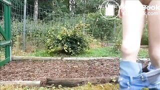 Beautiful blonde Swedish girl peeing and shitting