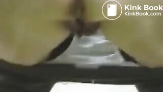 She takes a quick outdoors runny shit