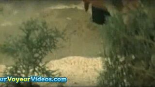 Female beach pooping