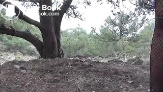 Girl shitting outdoors