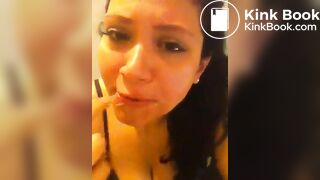 She loves pukeing on herself