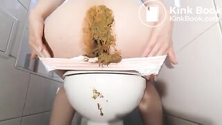 Panty Poop on Toilet