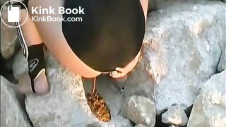 Surfer girl shits in public