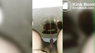 Girl pooping in public bathroom