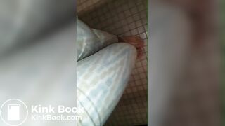 Girl pooping in public bathroom