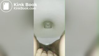Girl pooping in public bathroom