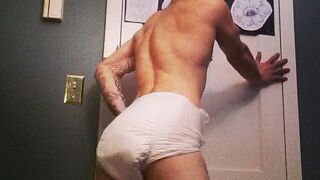 Diaper boy messing