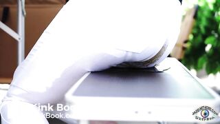 Woman 1eaking shit at the beer garden