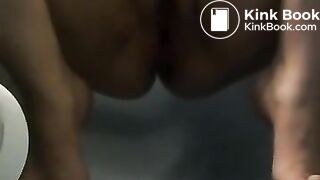 Pig masturbate and poop